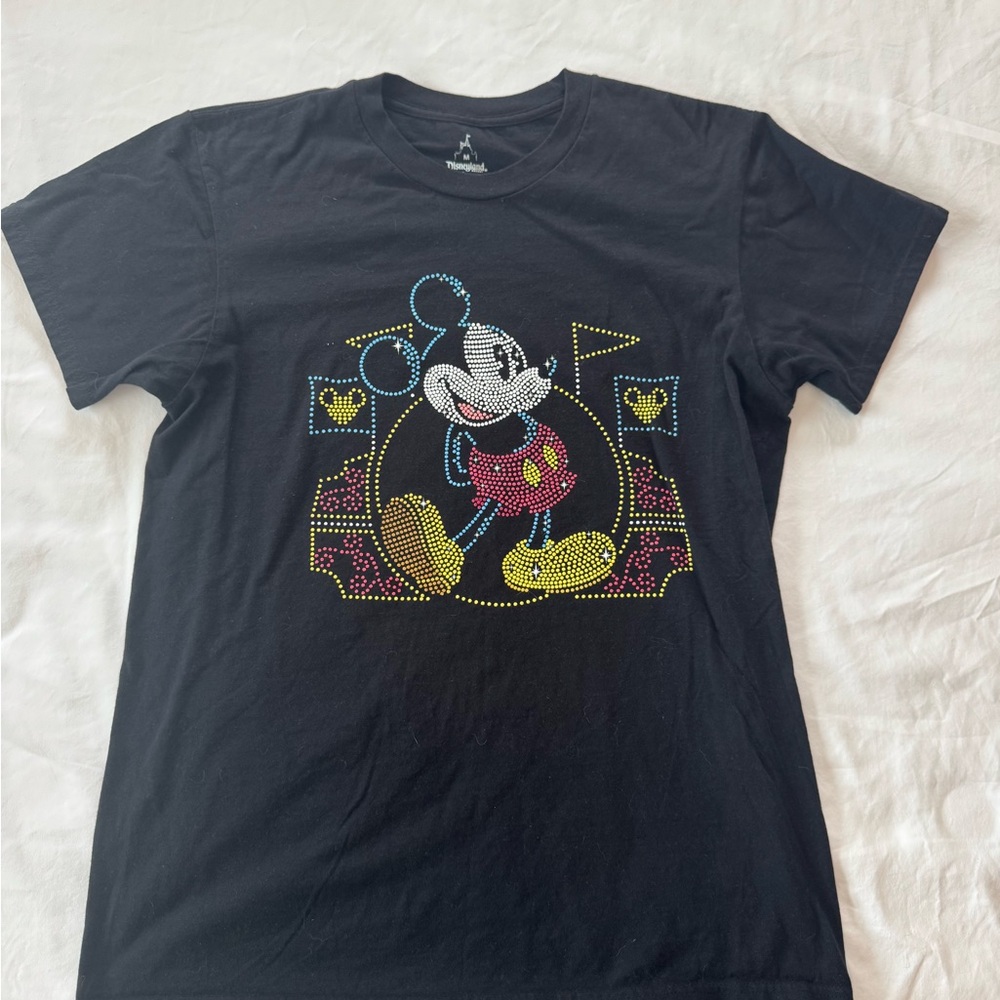 Black T-Shirt with Mickey Mouse Design